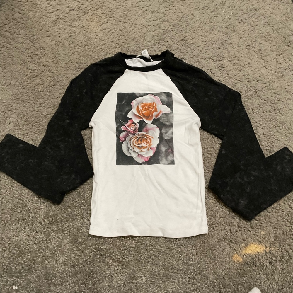 raglan rose long sleeve top